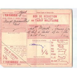 Bon de Réduction militaire pour Paris - Quevauvillers - état