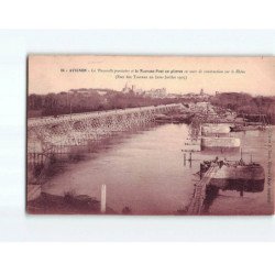 AVIGNON : La Passerelle provisoire et le Nouveau pont en pierres - état