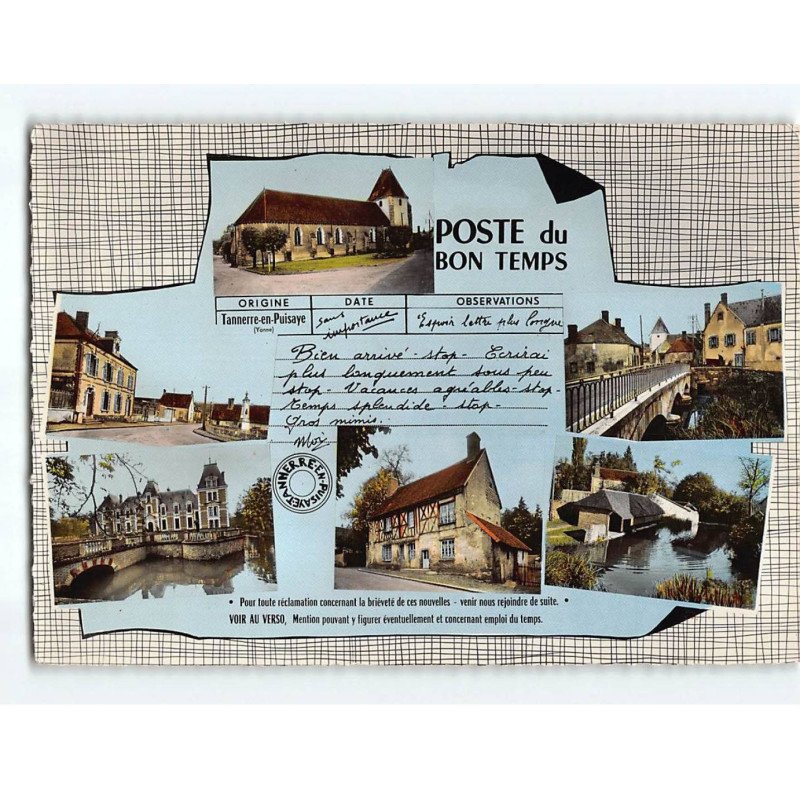 TANNERRE EN PUISAYE : Carte Souvenir - très bon état