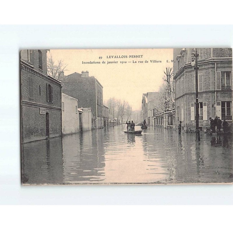LEVALLOIS PERRET : Inondation 1910, la rue de Villiers - très bon état