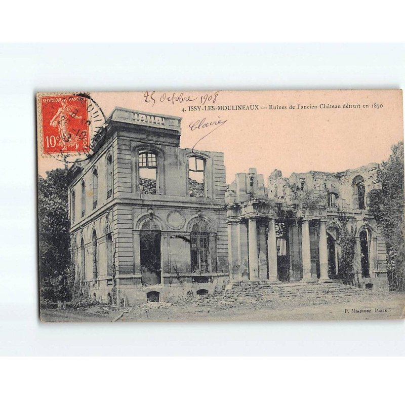 ISSY LES MOULINEAUX : Ruines de l'ancien Château détruit en 1870 - état