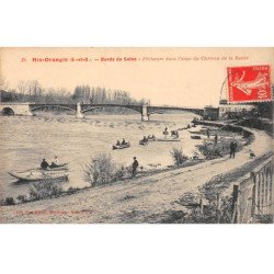 RIS ORANGIS - Bords de Seine - Pêcheurs dans l'ance du Château de la Borde - très bon état