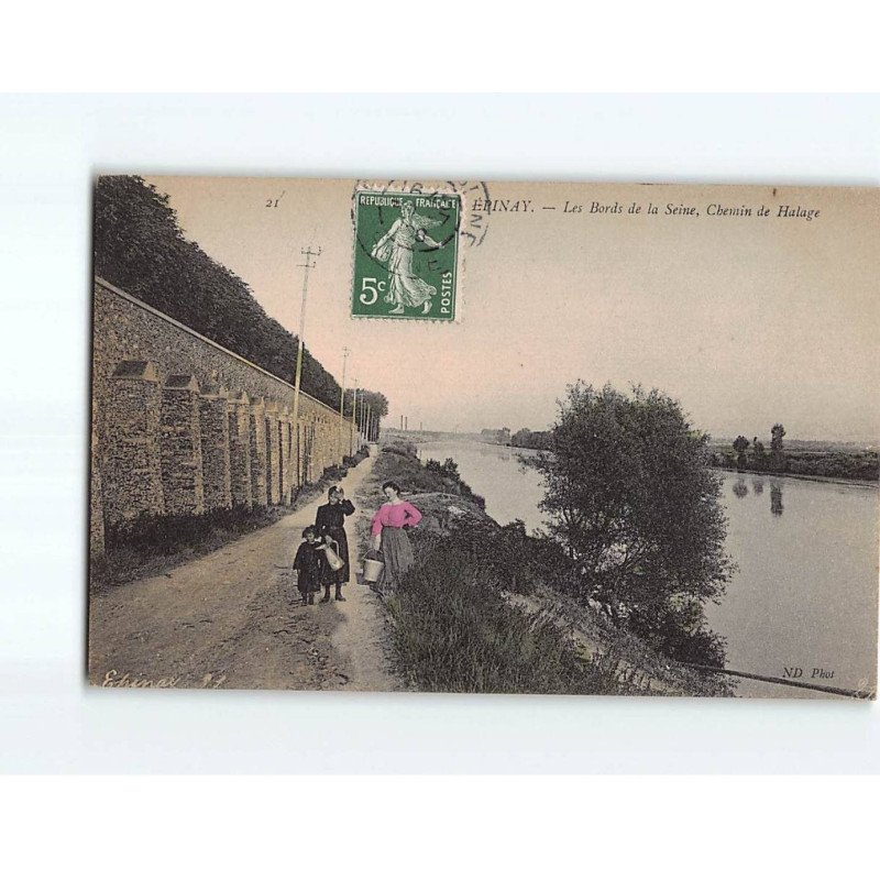 EPINAY SUR SEINE : Les bords de la Seine, chemin de Halage - état ( Partiellement Décollée )