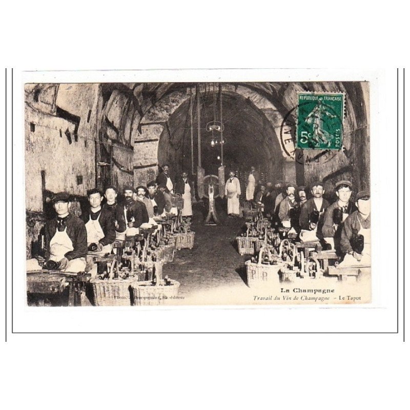 CHAMPAGNE : travail du vin de champagne - tres bon état
