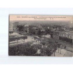 NOGENT SUR MARNE : La Place de la Mairie et la Grande Rue, vue panoramique - état