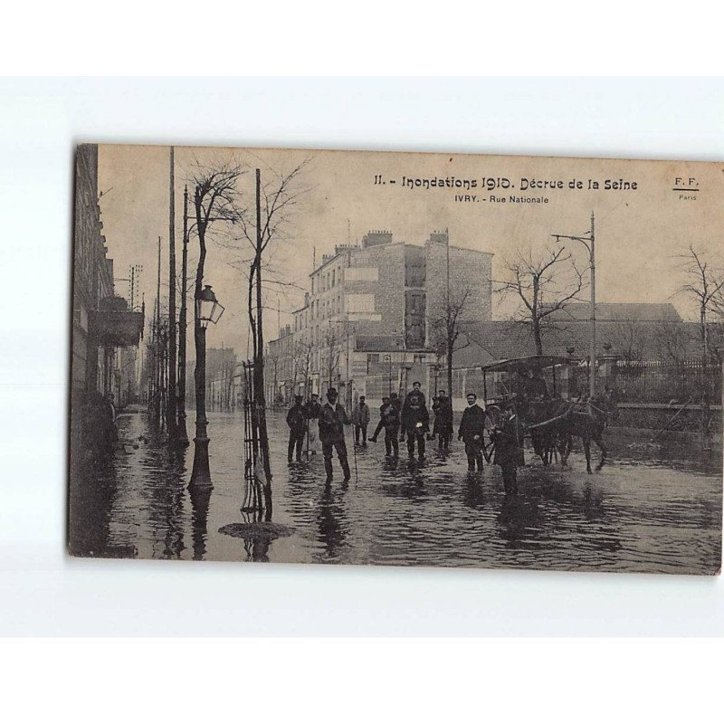 IVRY SUR SEINE : Inondation 1910, Rue Nationale - état