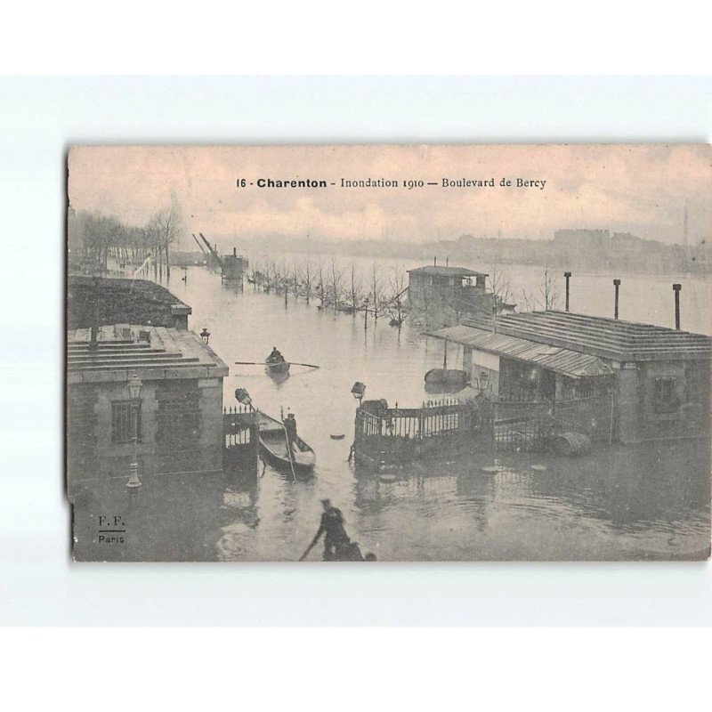 CHARENTON : Inondations 1910, Boulevard de Bercy - état