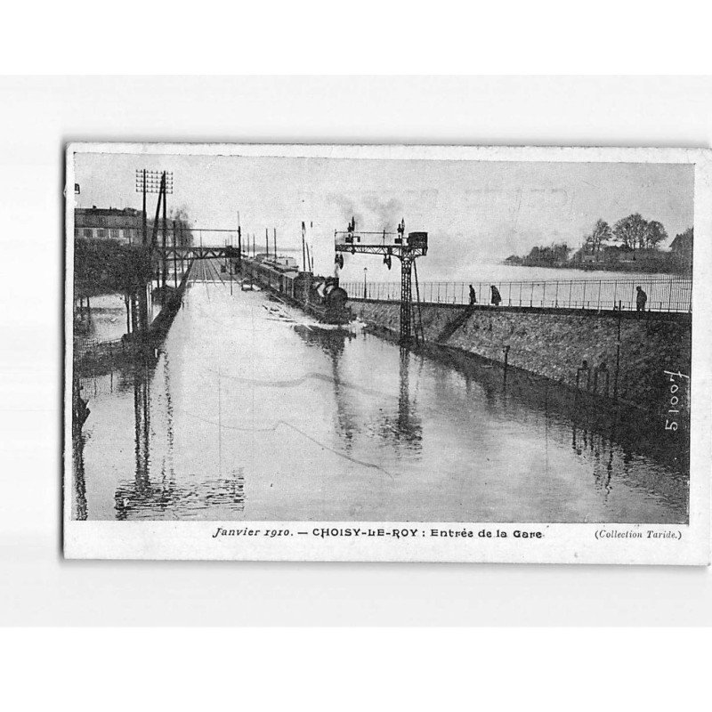 CHOISY LE ROI : Inondations 1910, Entrée de la Gare - très bon état