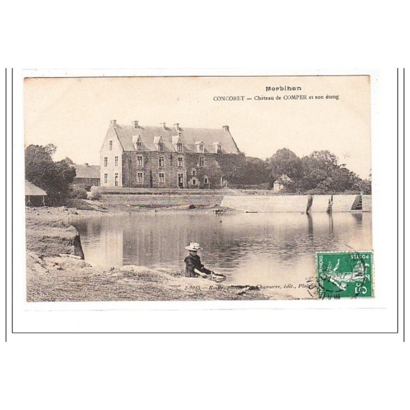 CONCORET : chateau de comper et son etang - tres bon état CONCORET : chateau de comper et son etang - tres bon état