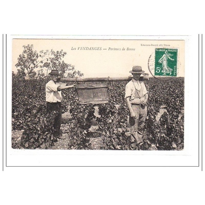 LEMONON-DUCOTE : vendanges, porteurs de benne - tres bon état