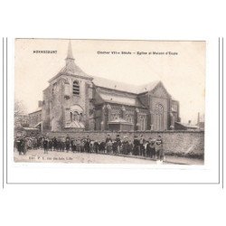 HONNECOURT : clocher VII siecle, eglise et maison d'ecole - tres bon état