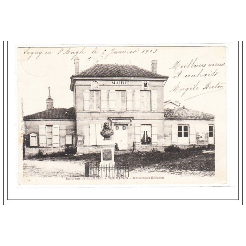 CHEMINON : monument richelet - tres bon état