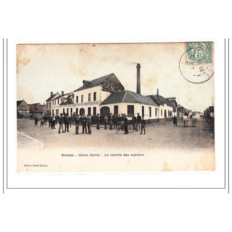 BRESLES : usine amiot, la rentrée des ouvriers - état