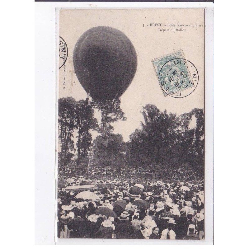 BREST: fêtes franco-anglaise départ du ballon rond, aviation - très bon état