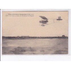 BREST: fête d'aviation 1912 Galli et son biplan au-dessus de l'aérdrome du polygone - très bon état