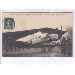SAINTE-MAURE: aviation grandes manoeuvre 1912, Biplan Bréguet attérrissage émouvant - très bon état