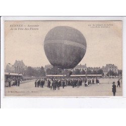 RENNES: souvenir de la fête des fleurs, aviation, le départ du ballon "le petit journal" - très bon état