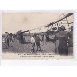 PUISEAUX-CHATILLON: aviation 1912, le mécanicien Marcel Gressard procédant à une petite réparation - état