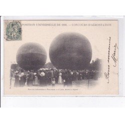 VINCENNES: exposition universlle de 1900 concours d'aérostation aviation parc de l'aérostation, avant départ - tbé