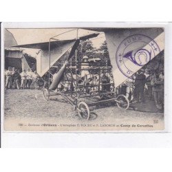 environs d'ORLEANS: aviation, l'aéroplane E. Roche et F. Laborde au camp de cercottes - très bon état