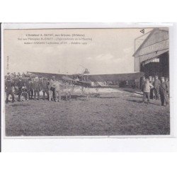 ORLEANS: aviation, aviateur A. Guyot sur son monoplan blériot moteur Anzani - état