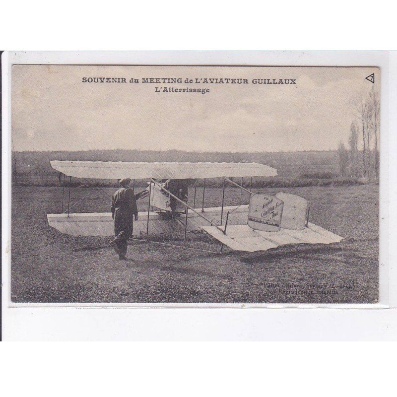 SAVIGNY-sur-BRAYE: aviation 1912, souvenir du meeting de l'aviateur Guillaux, l'atterrissage - état