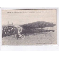 SAVIGNY-sur-BRAYE: aviation, Maurice Guillaux, couvert de fleurs et son fidèle métallique Clément Bayard - très bon état