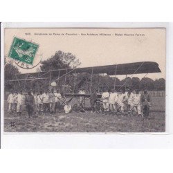LOIRET: aviation aérodrome du camp de cercottes, nos aviateurs militaires, biplan maurice farman - très bon état