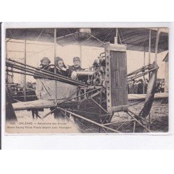 ORLEANS: aaviation aérodrome des groues biplan savary pilote frantz départ avec passagers - très bon état