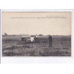 PARAY: aviation 1912, départ de vidart en présence de tabuteau et de divetain - très bon état