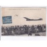 NANTES: 1910, aviation, biplan farman et monoplan antoinette en plein vol, vignette - très bon état
