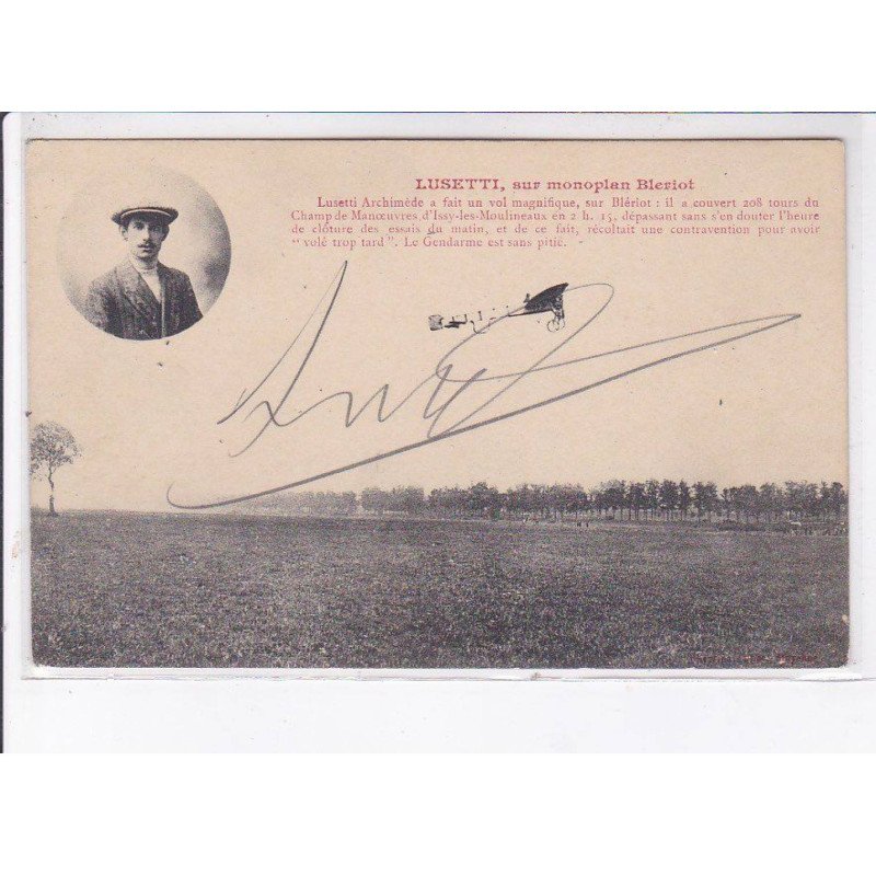 MAYENNE: aviation Lusetti sur monoplan Bleriot - très bon état