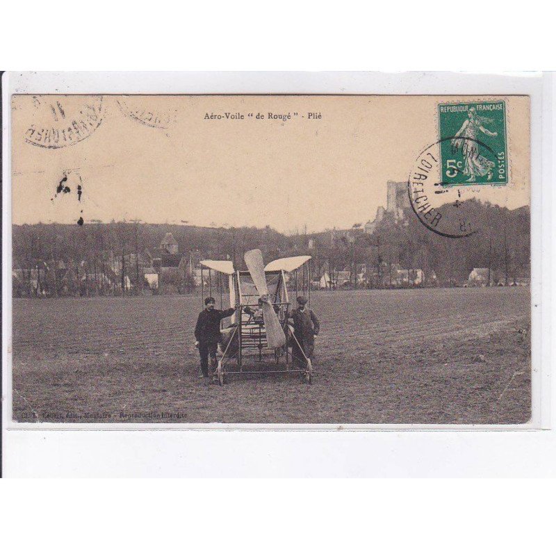 LOIR et CHER: aéro-voile "de rougé", plié, aviation - état