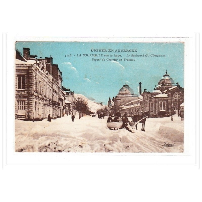 LA BOURBOULE : sous la neige, blvd. clemenceau - tres bon etat
