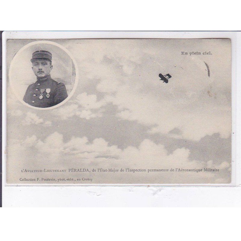 LE CROTOY: aviation, aviateur-lieutenant Peralda, l'état-major de l'inspection permanente aéronautique - état LE CROTOY: aviation, aviateur-lieutenant Peralda, l'état-major de l'inspection permanente aéronautique - état
