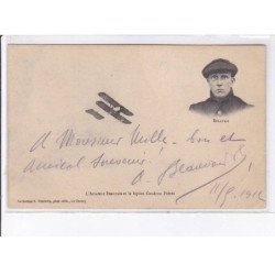LE CROTOY: aviation, aviateur Beauvais et le biplan caudron frères, autographe - état