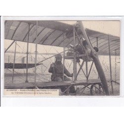 LE CROTOY: aviation, école aviation des frères caudron, aviateur Guilbeaux sur biplan caudron - très bon état