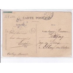 LE CROTOY: aviation, école aviation des frères caudron, René caudron et ses mécaniciens sur biplan - état