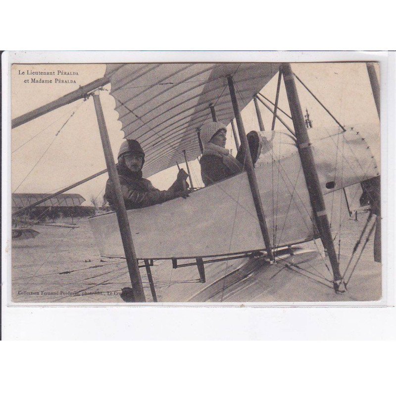 LE CROTOY: aviation, lieutenant Péralda et madame Péralda - très bon état LE CROTOY: aviation, lieutenant Péralda et madame Péralda - très bon état