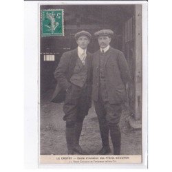 LE CROTOY: aviation, école aviation des frères caudron, René Caudron et aviateur italien Céi - très bon état