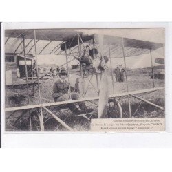 LE CROTOY: devnat le hangar des frères caudron, René Caudron sur son biplan - très bon état