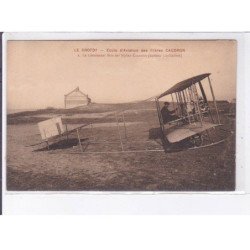 LE CROTOY: école aviation frères caudron, lieutenant Bon sur biplan - très bon état