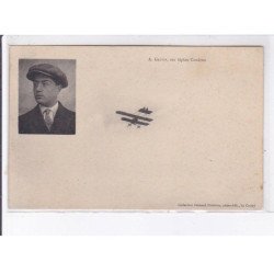 LE CROTOY: aviation, A. Galvin sur biplan caudron - très bon état