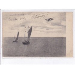 LE CROTOY: aviation, biplan caudron frères sur la baie de somme - très bon état