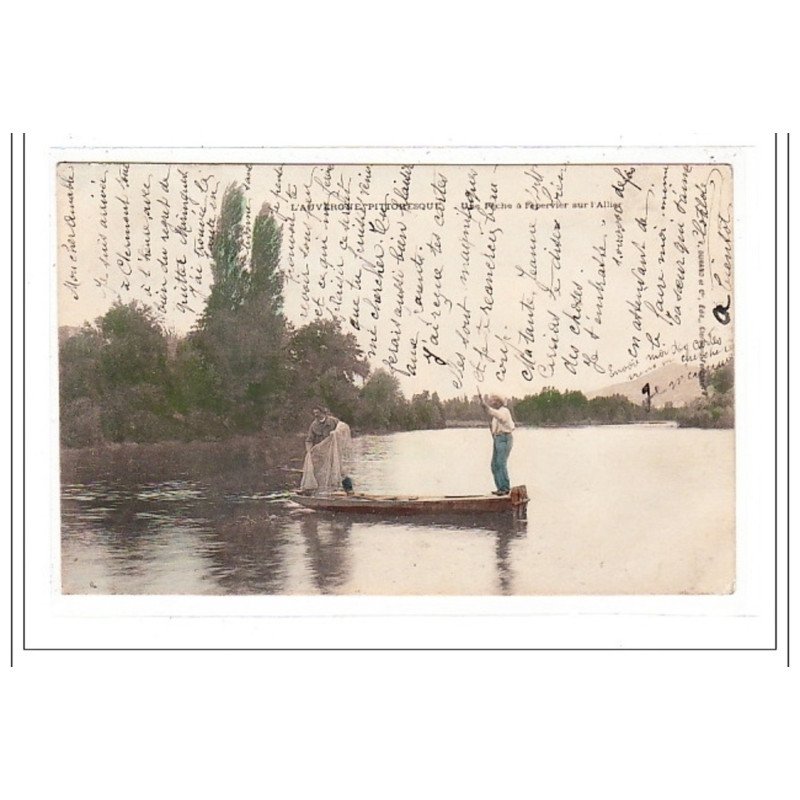 AUVERGNE : une peche a l'epervier sur l'allier - tres bon etat