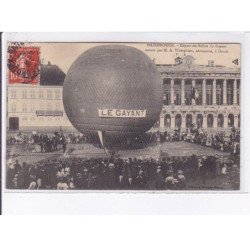 HAZEBROUCK: départ du ballon rond le gayant monté par M. A. Tiberghien, aéronaute à douai, aviation - état