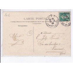 environs de CALAIS: aviation, sangatte, Hubert Latham sur aéroplane Antoinette, vu de dos - très bon état