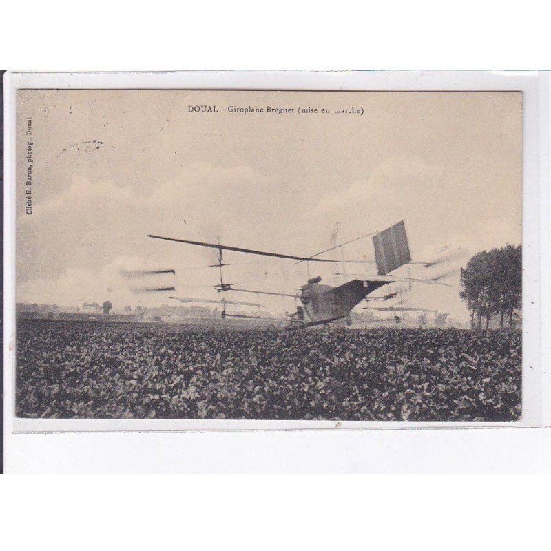 DOUAI: aviation, giroplane breguet (mise en marche) - très bon état DOUAI: aviation, giroplane breguet (mise en marche) - très bon état
