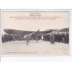 BERCK: l'aviation, aviateur Henri Salmer, de l'école blériot de Hendon, ayant fait le parcours - très bon état