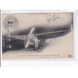 MONTELIMAR: aviation Roger Morin autographe, souvenir d'aviation, le blériot et son mécanicien malgras - état